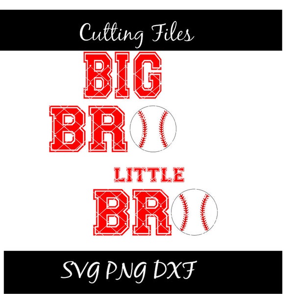 Big Bro Baseball Little Bro Baseball SVG PNG DXF Baseball Theme Sibling Shirts Birth Announcement Sibling Shirt Sports Design