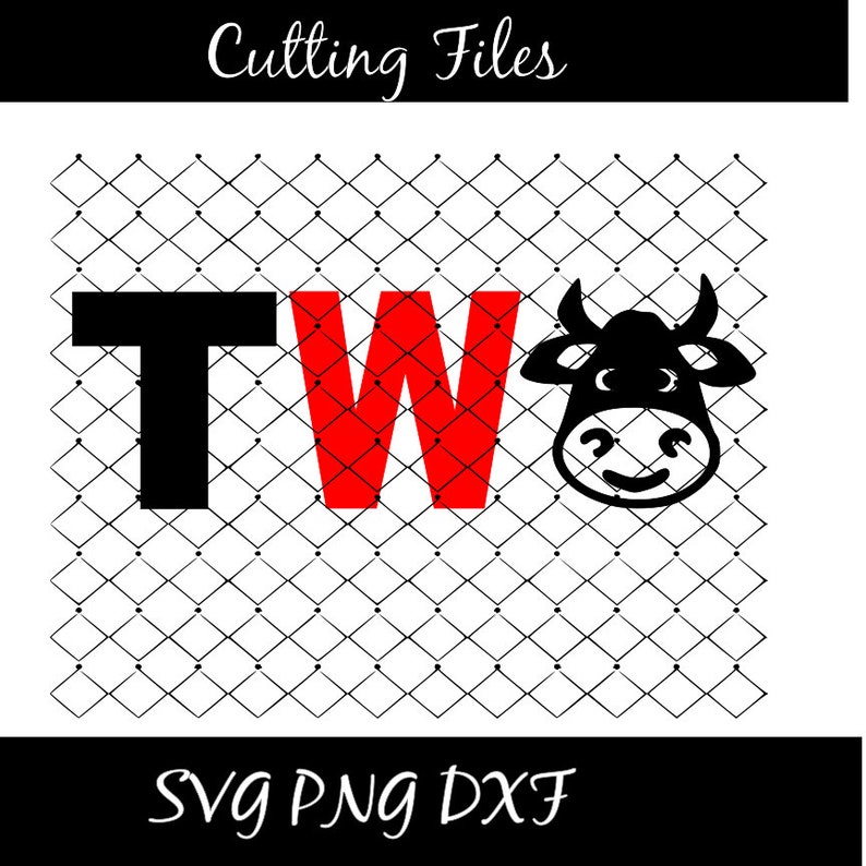 Download TWO Cow Svg Png Dxf Birthday Vinyl Decal Design Barnyard ...
