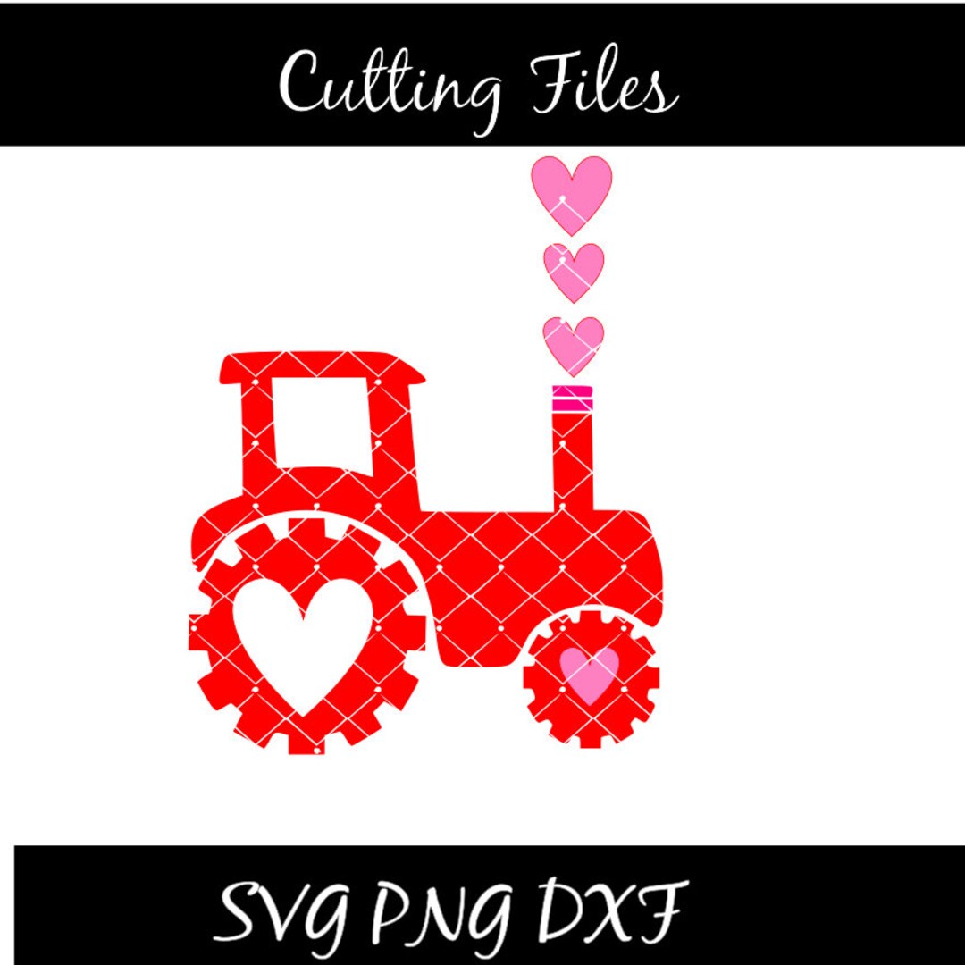 Valentine Tractor SVG Png Dxf File Instant Download Commercial - Etsy