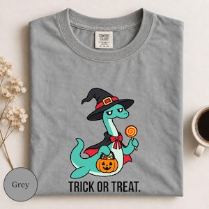 Nessie Halloween Shirt, Trick or Treat Loch Ness Monster Comfort Colors Tee