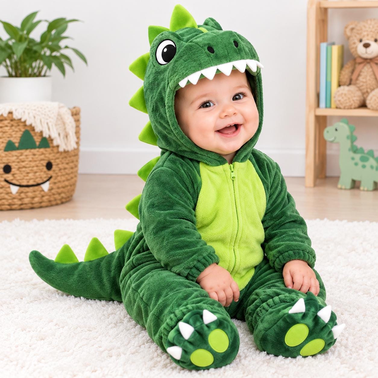 green dinosaur dress Minimal satin dress