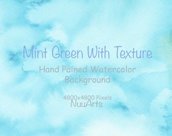 Mint Green Abstract Watercolor Background Digital Paper Texture Splashes Brushstroke Hand Painted Clip art - Small License