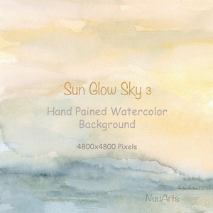Sunset Sky Background Abstract Watercolor Background Orange Blue Digital Paper Splashes Brush Stroke Hand Painted Clip art Sunlight Clipart