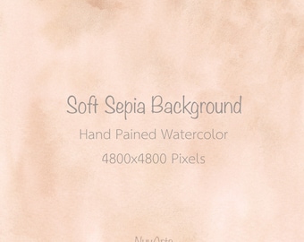 Sepia Brown Background Abstract Watercolor Beige Background Digital Paper Splashes Brush Stroke Hand Painted Clip art - Small License