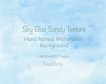 Sky Blue Abstract Texture Watercolor Background Digital Paper Splashes Brushstroke Hand Painted Clip art - Small License