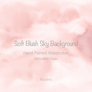 Blush Pink Sky Background Abstract Texture Watercolor Background Digital Paper Splashes Brush Stroke Hand Painted Clip art - Soft Warm Blush