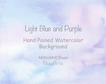 Blue Purple Watercolor Background Digital Paper Abstract Texture Splashes Brushstroke Hand Painted Clipart - Small License