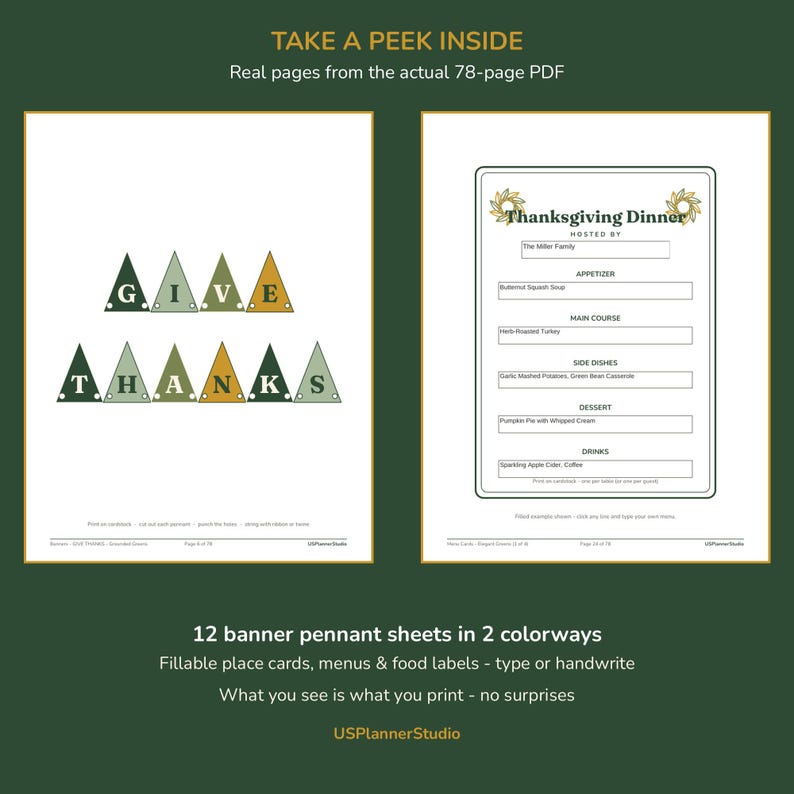 Appetizer Table Card Thanksgiving Table Decor Printable Bundle — 78-page Tablescape Kit ...