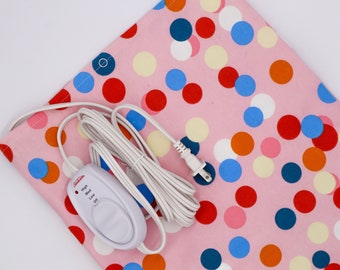 Heating Pad With Custom Cover- Multicolor Polkadot