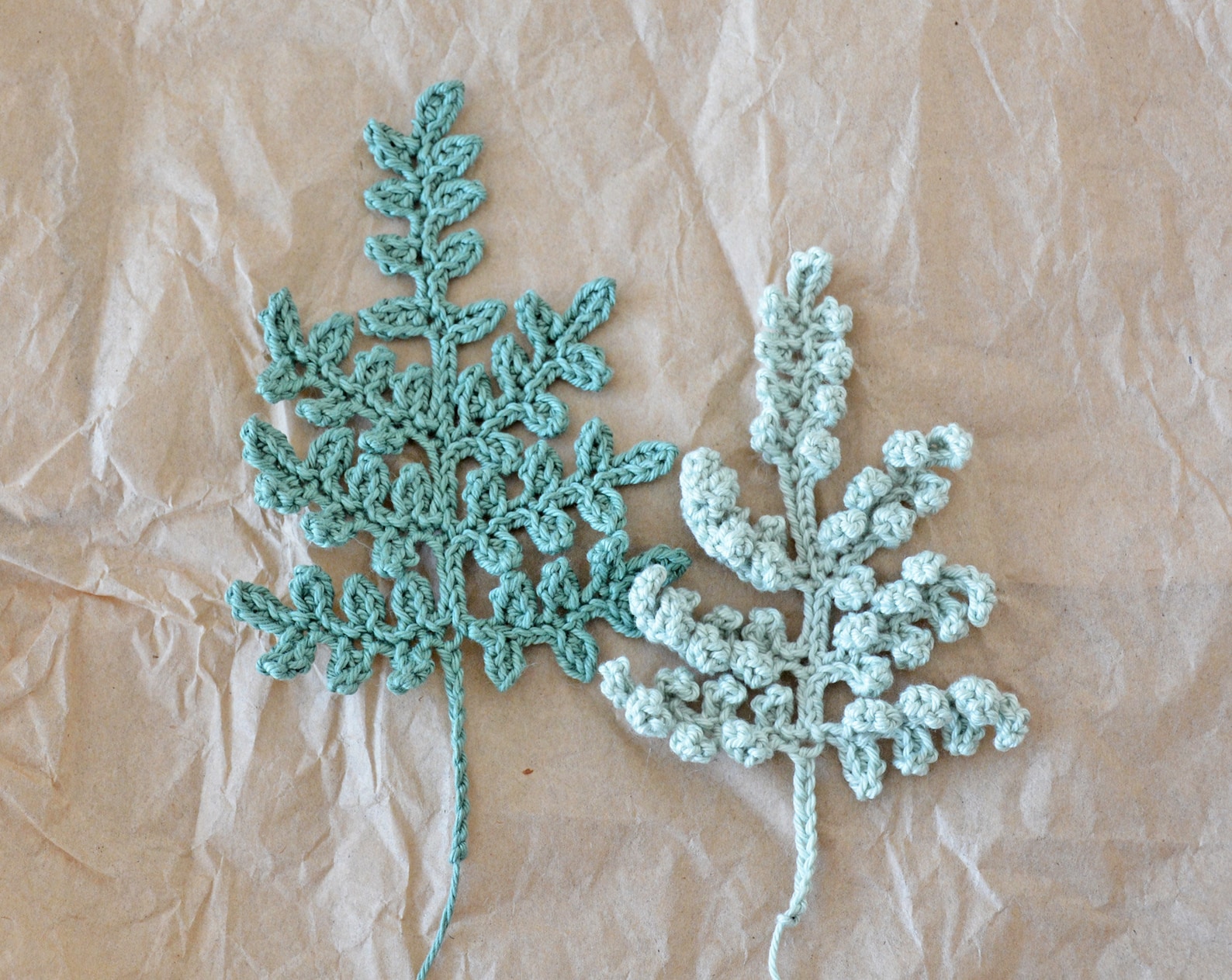 Fern Leaf Crochet Pattern step by step US terms DIY pattern | Etsy