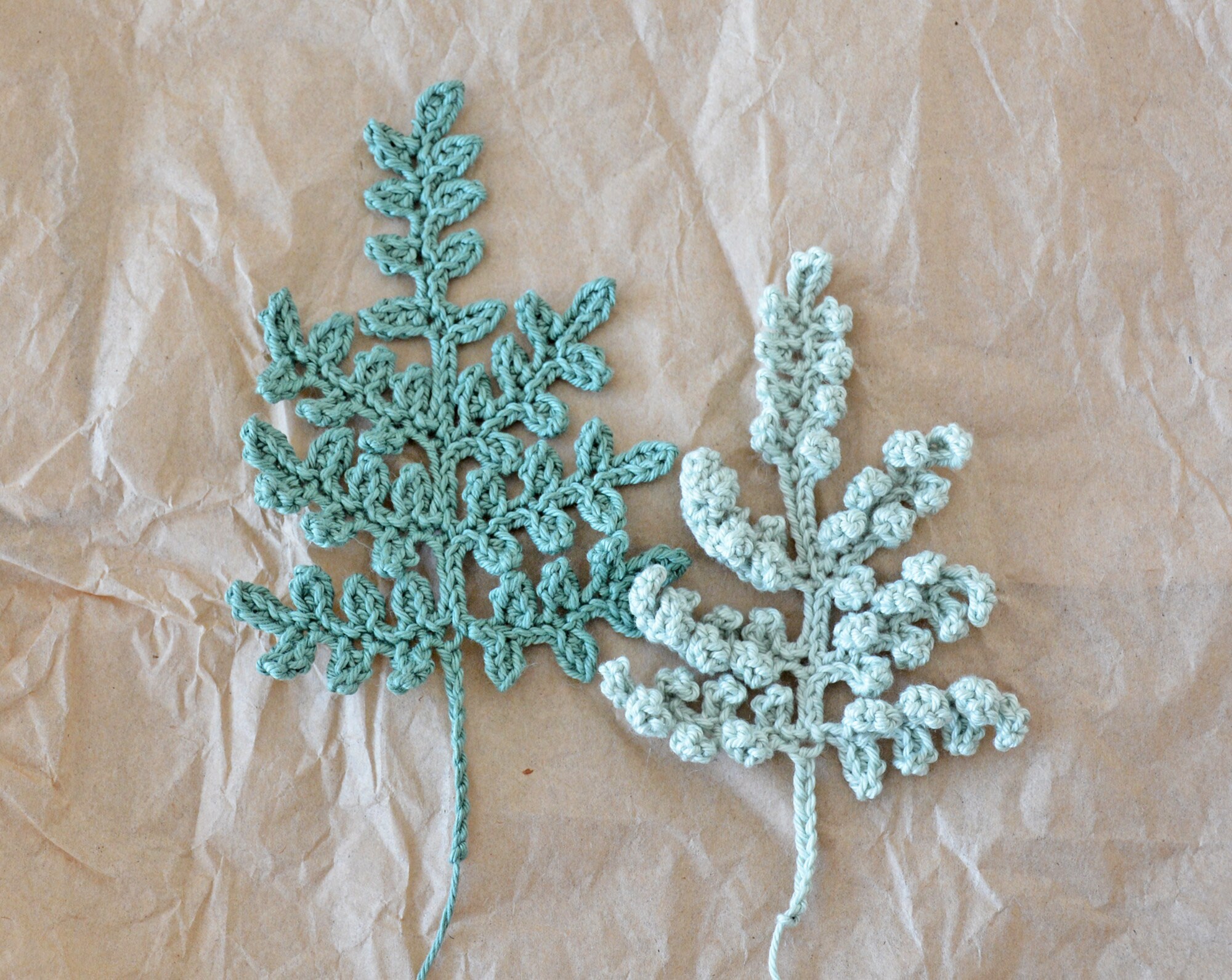 Fern Leaf Crochet Pattern step by step US terms DIY pattern Etsy