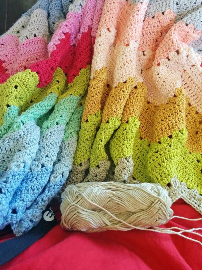Crochet Pattern, Four Seasons Chevron Blanket pattern ready for immediate download by CrochetObjet image 6
