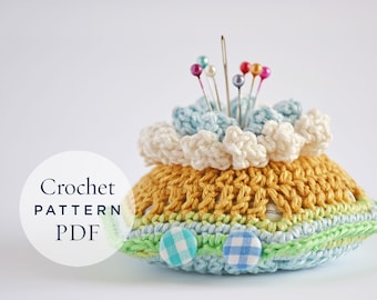 Crochet Pattern, Madeleine Hexagon Pincushion Pattern - ready for immediate download - by CrochetObjet