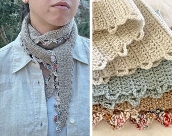 Modello Sunny Scarf Crochet termini USA - pronto per il download immediato da CrochetObjet knitting