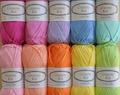 FREE shipping 10 colours Granny Kit cotton yarn by CrochetObjet