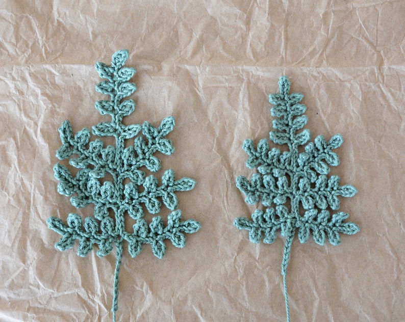 Fern Leaf Crochet Pattern step by step US terms DIY pattern ready for download by CrochetObjet image 5