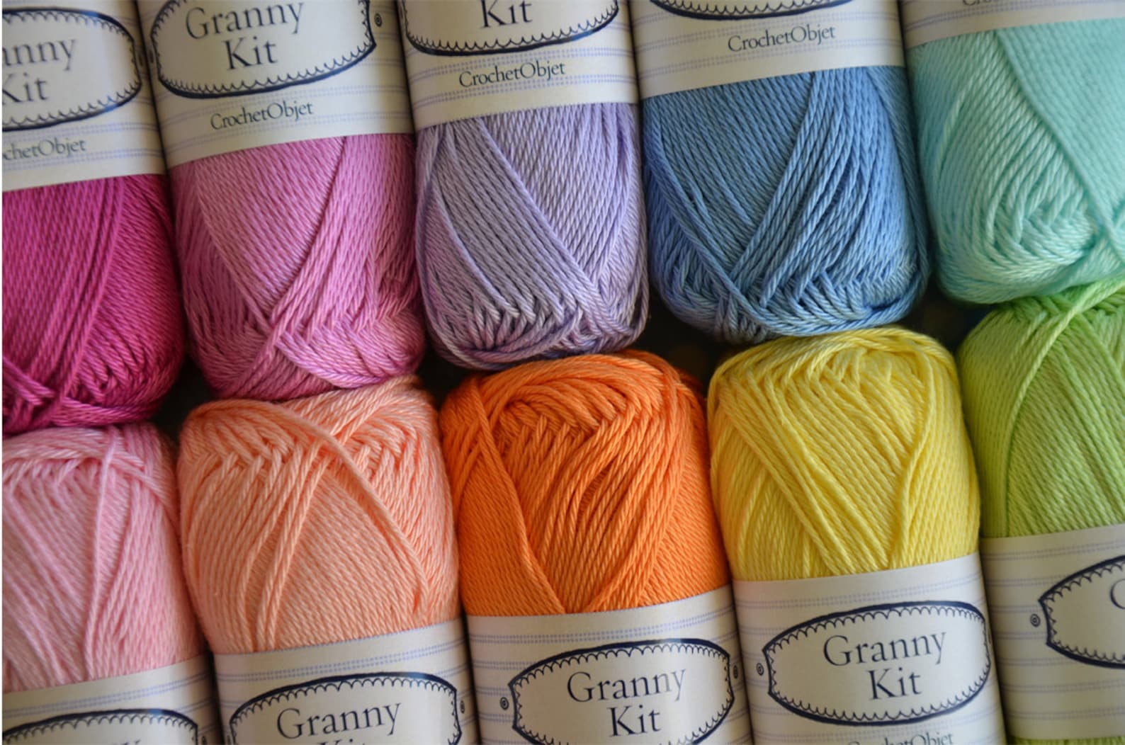 FREE Shipping 10 Colours Granny Kit Cotton Yarn by Etsy