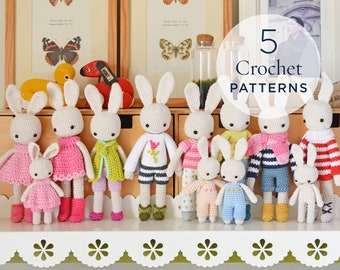 5 Crochet Angie Bunny Patterns - ready to download by CrochetObjet