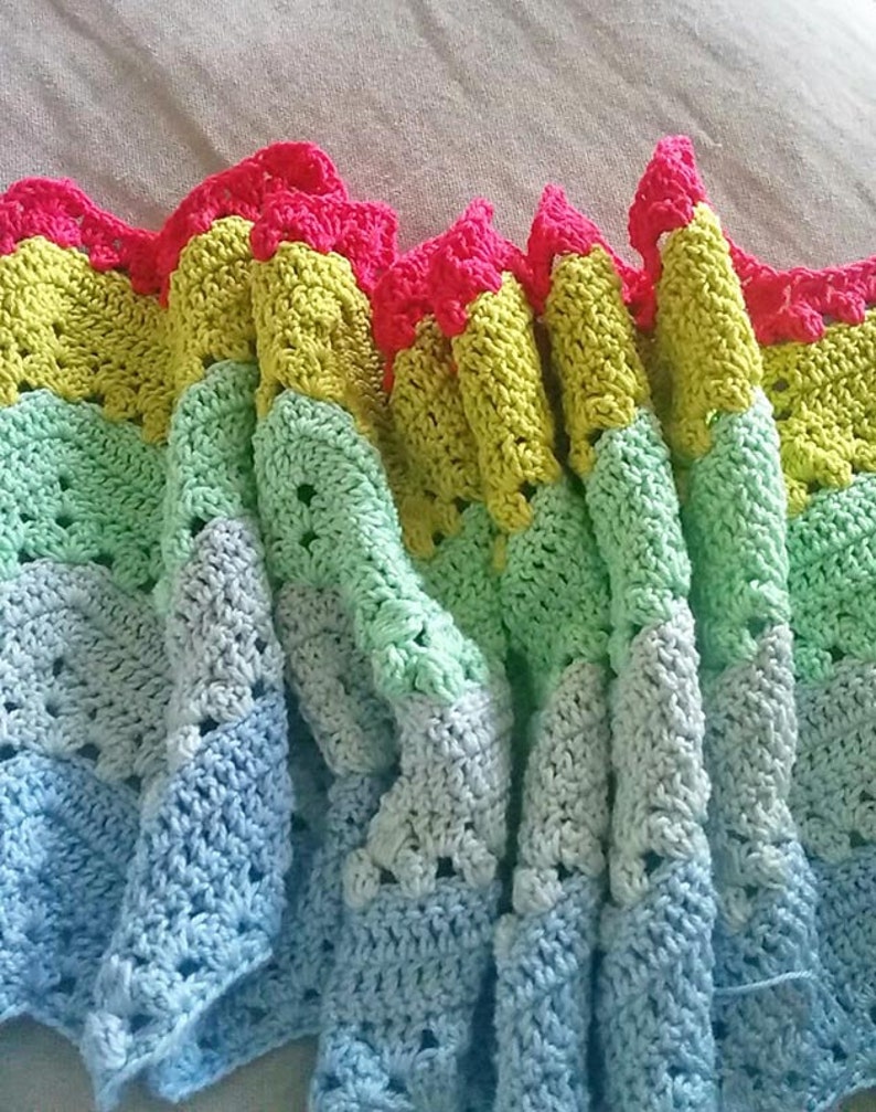 Crochet Pattern, Four Seasons Chevron Blanket pattern ready for immediate download by CrochetObjet image 4