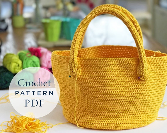 Hello Yellow Crochet Bag Pattern Step-by-step Pattern US - Etsy