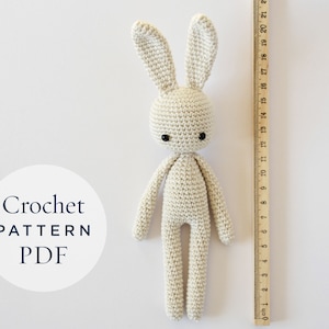 patrón de ganchillo, conejito Angie, paso a paso en términos de EE. UU. Patrón de bricolaje listo para descargar por CrochetObjet