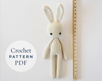 crochet pattern, Angie bunny, step by step US terms DIY pattern ready to download by CrochetObjet