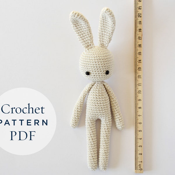 crochet pattern, Angie bunny, step by step US terms DIY pattern ready to download by CrochetObjet