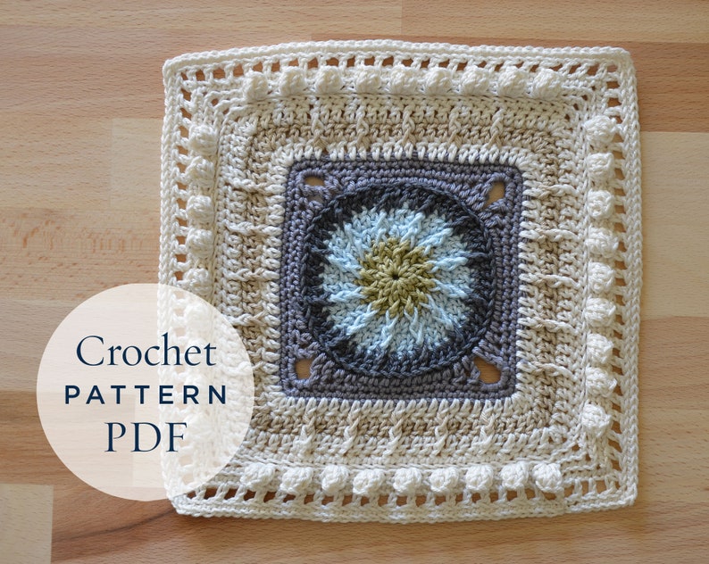 diy PDF English Crochet Pattern Advanced Cable Square step by step pattern ready for immediate download by CrochetObjet image 1