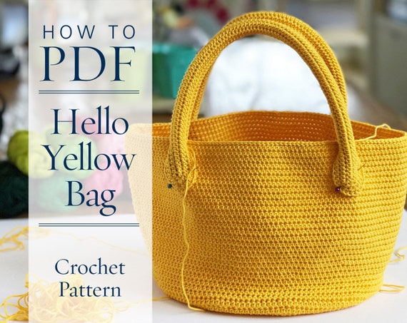 yellow crochet bag