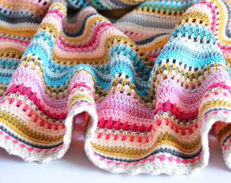 Crochet Pattern, Stripes & Colours Blanket PDF Pattern written in US terms, ready to download by CrochetObjet image 10