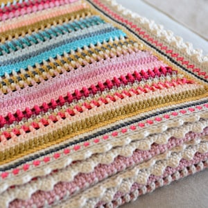 Crochet Pattern, Stripes & Colours Blanket PDF Pattern written in US terms, ready to download by CrochetObjet image 9