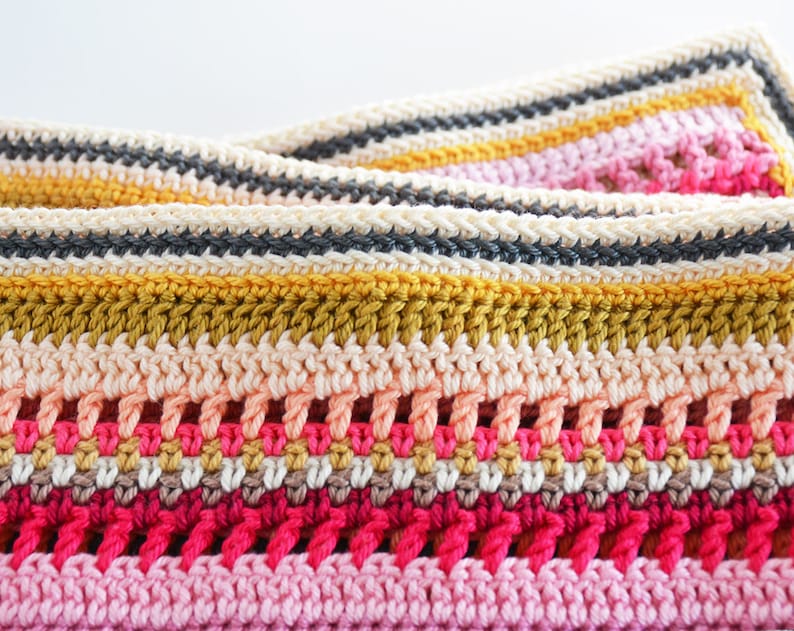 Crochet Pattern, Stripes & Colours Blanket PDF Pattern written in US terms, ready to download by CrochetObjet image 6