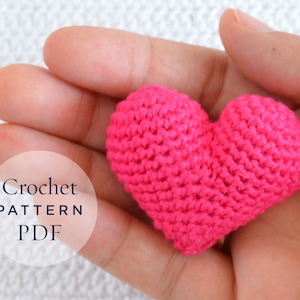 crochet pattern, Amigurumi heart pattern, US terms DIY pattern ready to download by CrochetObjet