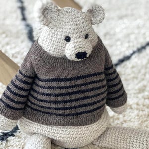 Knitting pattern, A Stripes Sweater for Chunky Benji, step by step pattern ready to download by CrochetObjet knitting