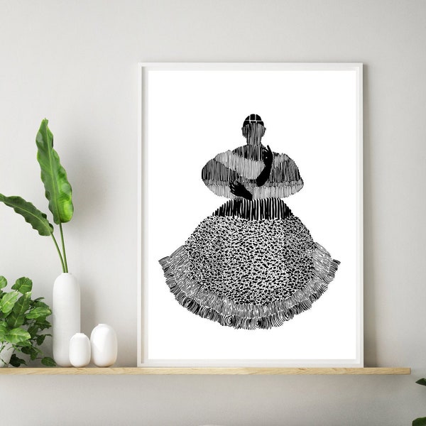 Delicately Rooted (pt 4) - Art Print - Black Art - African - Afrocentric - Monochrome Art - Black Heritage - Black Woman - Limited Edition