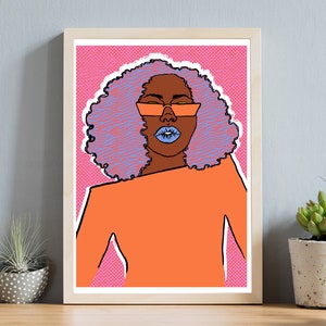 Adenike Black Art Print - Black Girl Art - Natural Hair Art