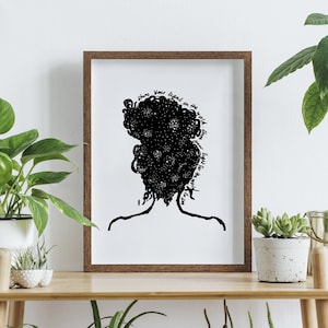 Umi - Natural Hair Art - Wydruk artystyczny - Czarna sztuka