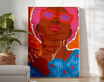 Pam Art Print - Black Art by DorcasCreates