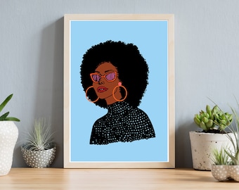 Kara Art Print - Black Girl - Black Art - Afrocentric Art