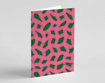 Pink Grid - Pattern Greeting Card