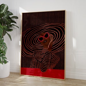 Imani in Brown - Wall Art  - Black Art - Black Woman Art