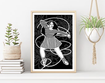 Izzy Art Print - Black Art - Children's Art