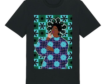 Ifeoluwa Blu - Black Art T-shirt - Graphic Unisex Tee  - Organic Cotton - Sizes XS to 5XL