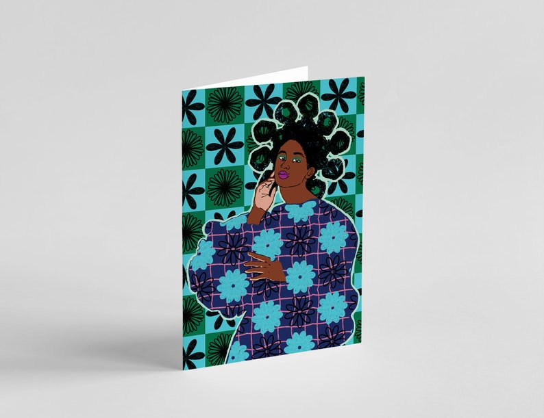 Ifeoluwa Blu Greeting Card by DorcasCreates image 1