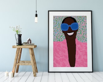 Monica Art Print - Black Art by DorcasCreates