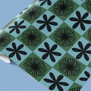 Flower Grid Wrapping Paper - Gift Wrap