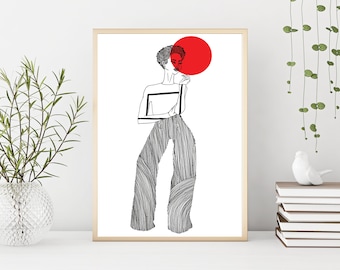Ilustración de moda de Black Girl Magic: Impresión artística giclée