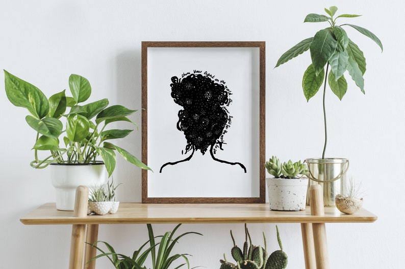 Umi Natural Hair Art Art Print Black Art image 1