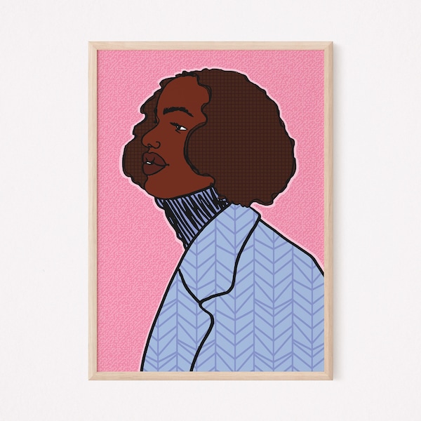 Jael - Black Art Print - Black Girl Art - Natural Hair Art - Illustration