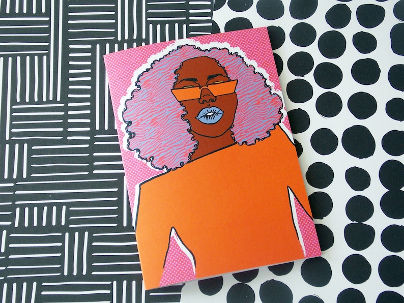 Adenike Greeting Card Black Art Black Woman Black Girl image 1